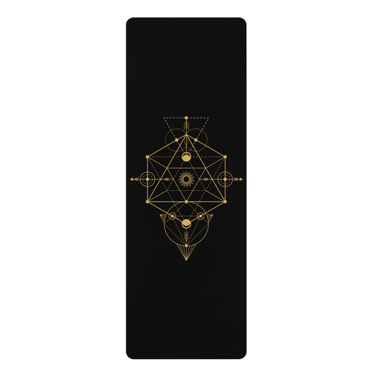 Elevate Your Flow: Premium Rubber Yoga Mat with Geometric Precision
