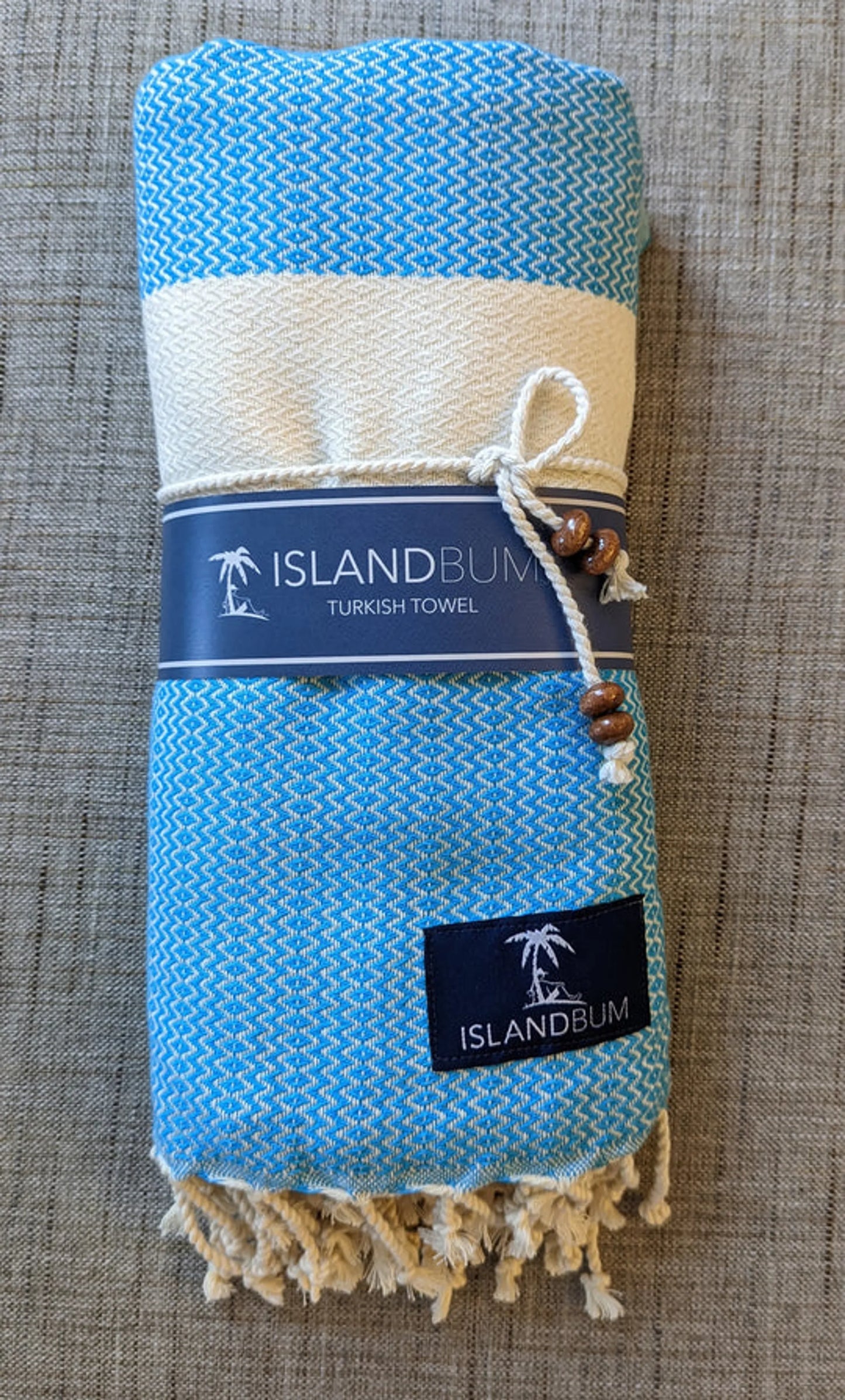 "The Island Vibe" Authentic Turkish Cotton Towel | Quick-Dry, Sand-Free Beach Blanket & Throw