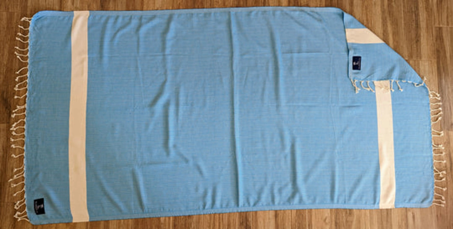 "The Island Vibe" Authentic Turkish Cotton Towel | Quick-Dry, Sand-Free Beach Blanket & Throw