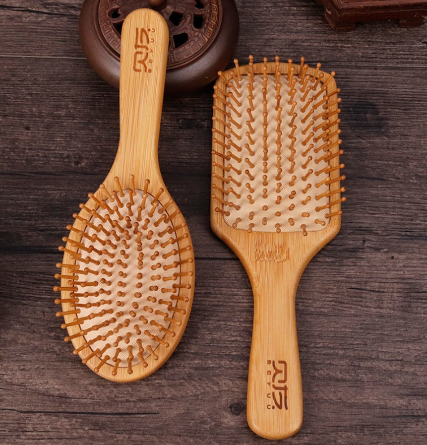 Premium Sandalwood Air Cushion Massage Brush | Anti-Static Detangler & Scalp Stimulator