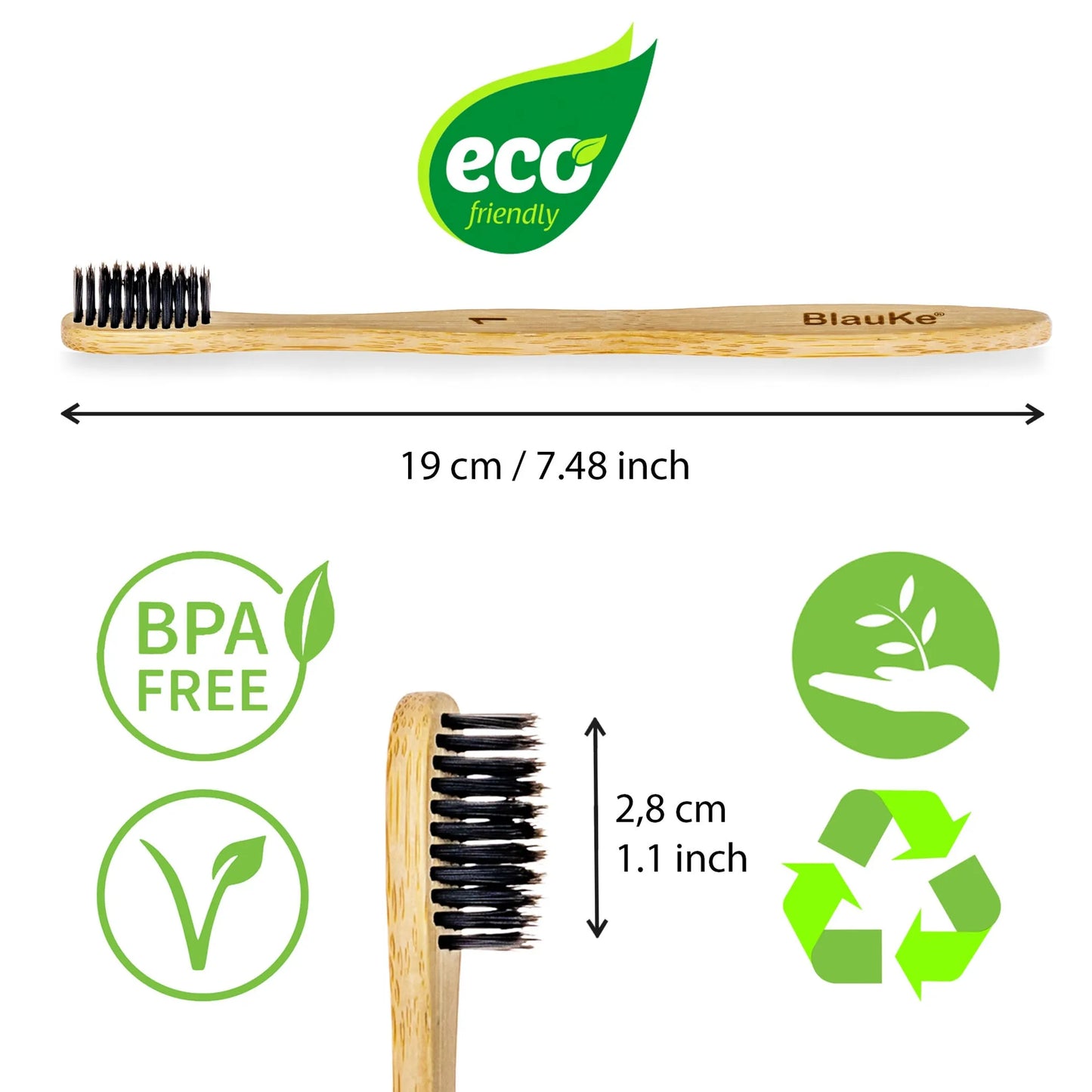 Elevate Your Smile: 5-Pack Eco-Charcoal Bamboo Toothbrushes
