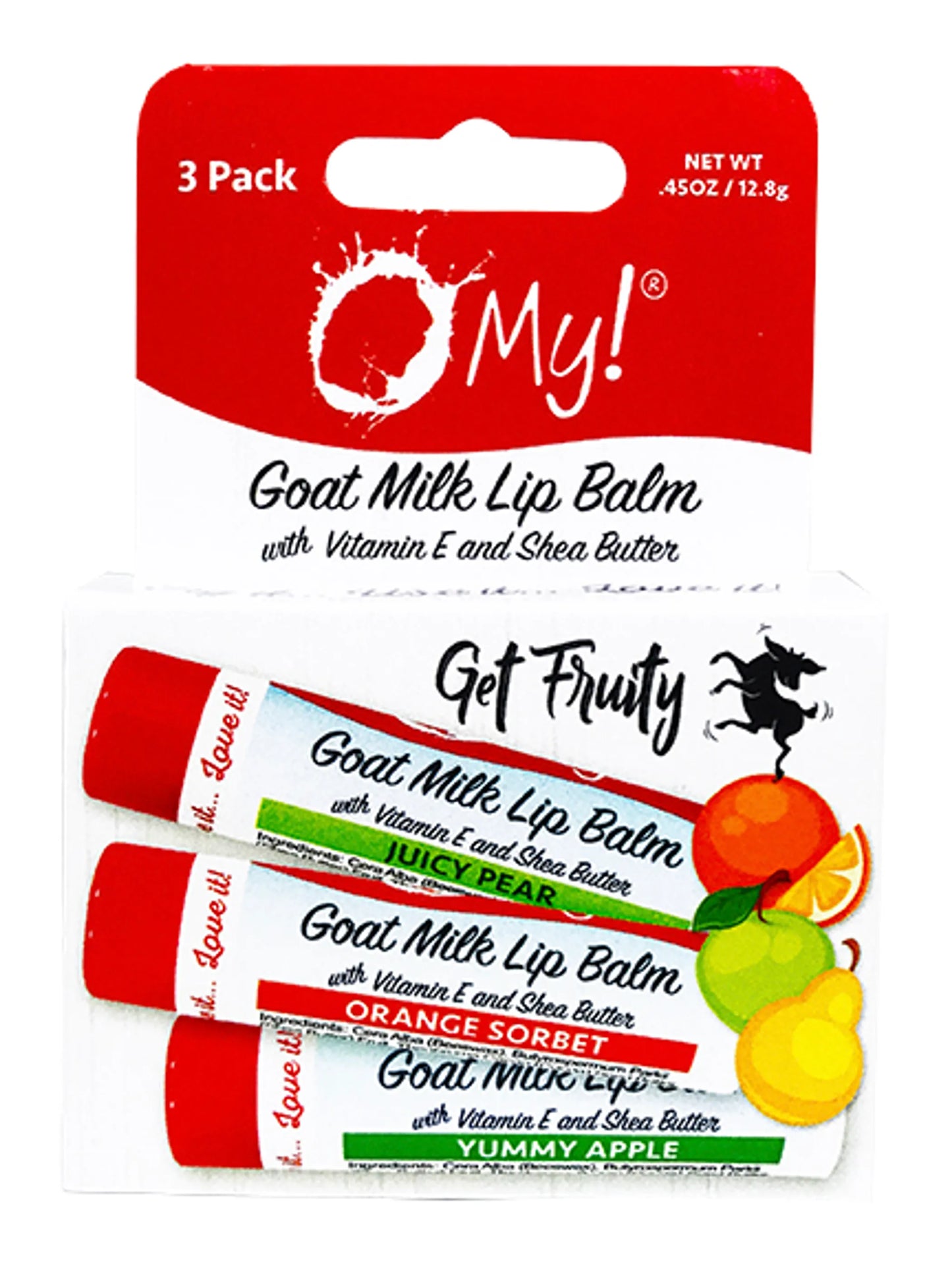 O My! Goat Milk Lip Balm - Natural Goat Milk Lip Balm - Shea Butter and Vitamin E - Free of Parabens & More - Leaping Bunny Certified - Handcrafted in USA