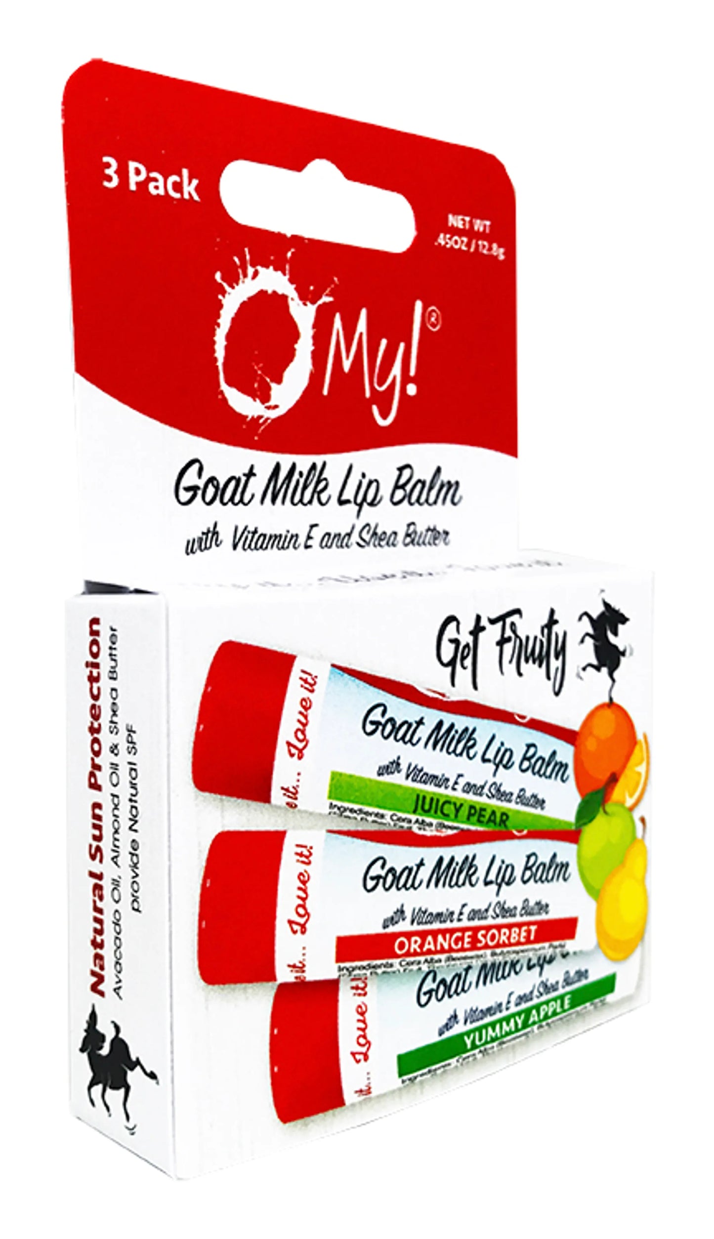 O My! Goat Milk Lip Balm - Natural Goat Milk Lip Balm - Shea Butter and Vitamin E - Free of Parabens & More - Leaping Bunny Certified - Handcrafted in USA