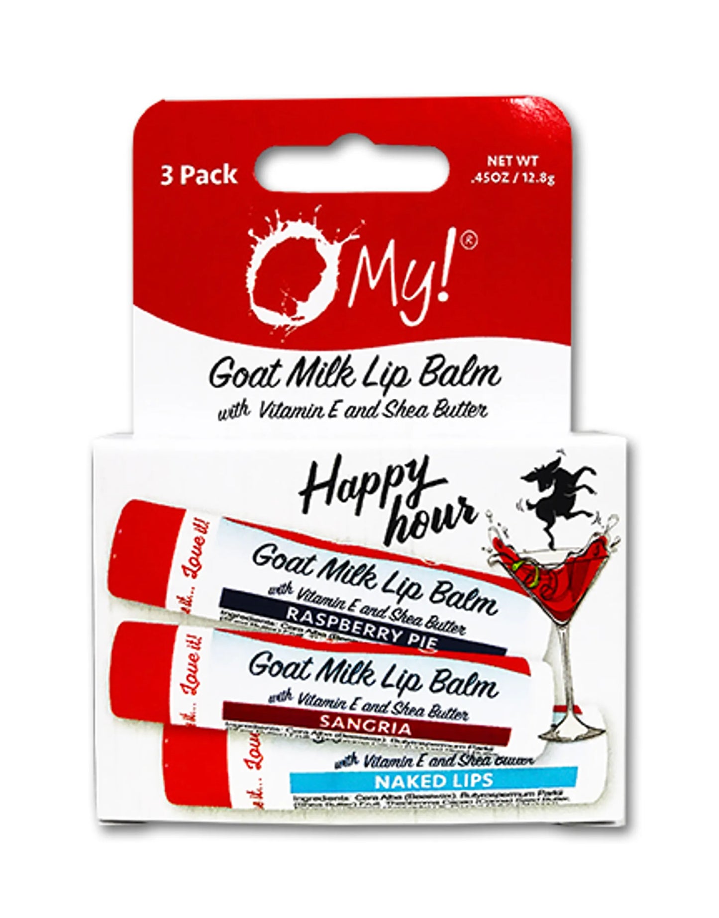 O My! Goat Milk Lip Balm - Natural Goat Milk Lip Balm - Shea Butter and Vitamin E - Free of Parabens & More - Leaping Bunny Certified - Handcrafted in USA