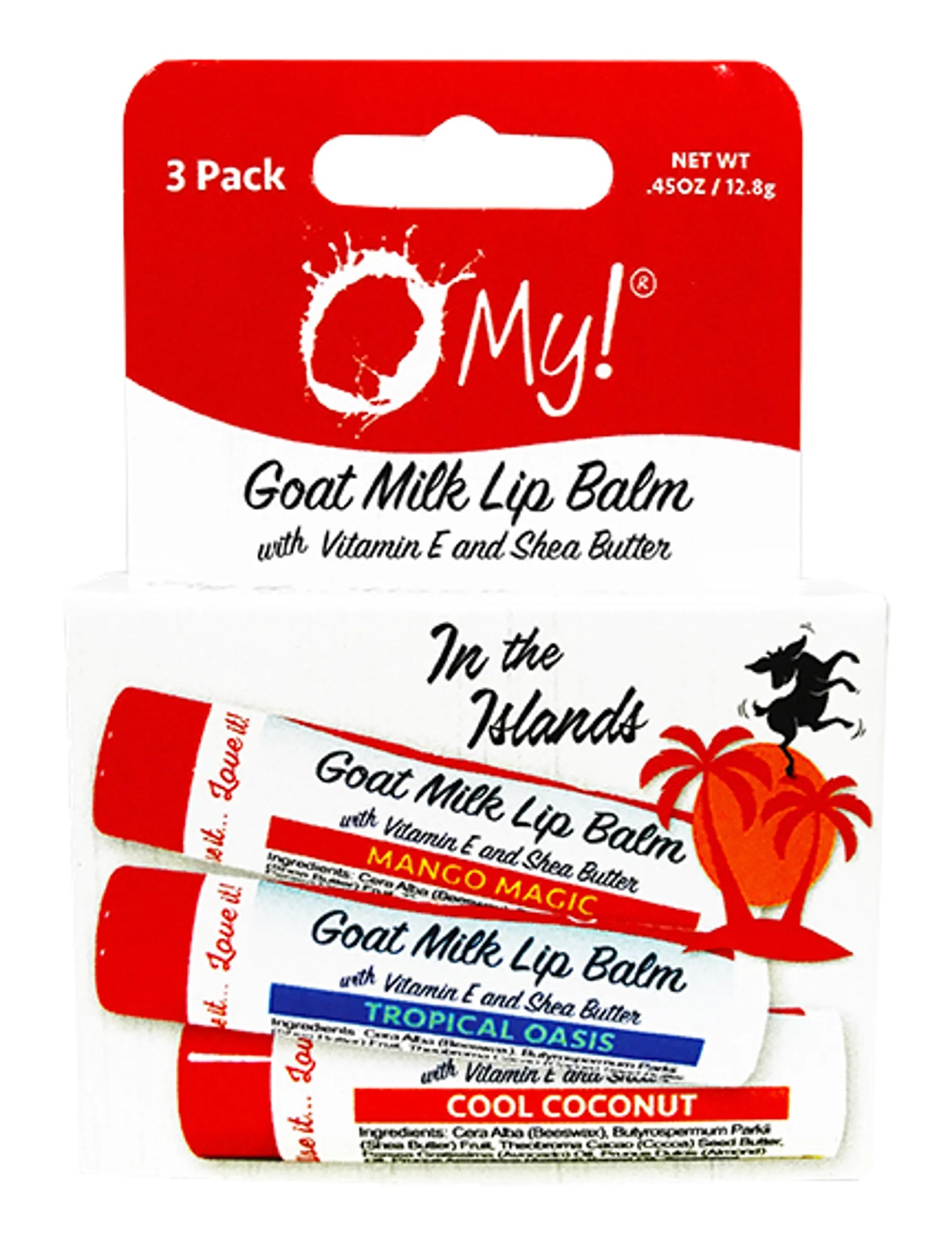 O My! Goat Milk Lip Balm - Natural Goat Milk Lip Balm - Shea Butter and Vitamin E - Free of Parabens & More - Leaping Bunny Certified - Handcrafted in USA