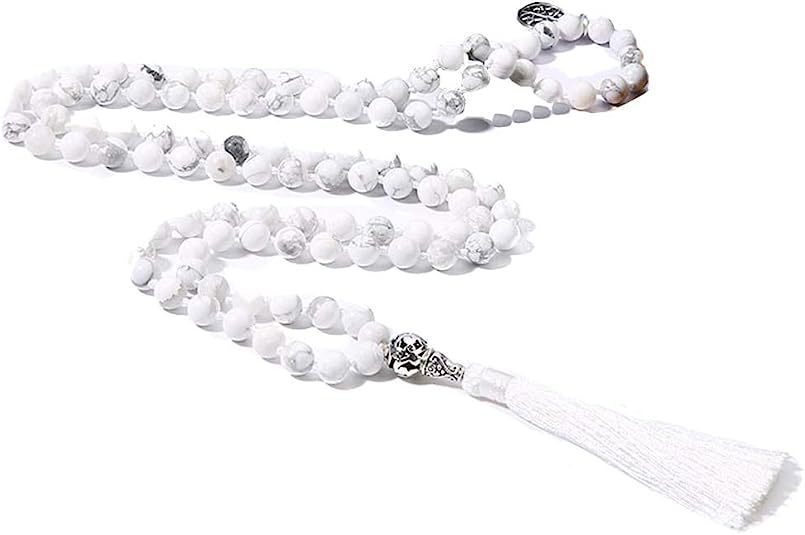 108 PCs 8mm Handmade Knotted Beaded Necklace