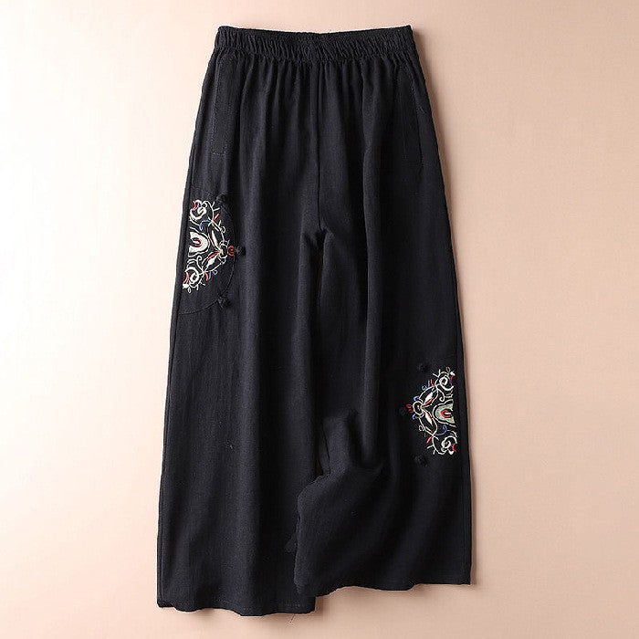 Summer Cotton Hemp Casual Pants Women's Thin Style