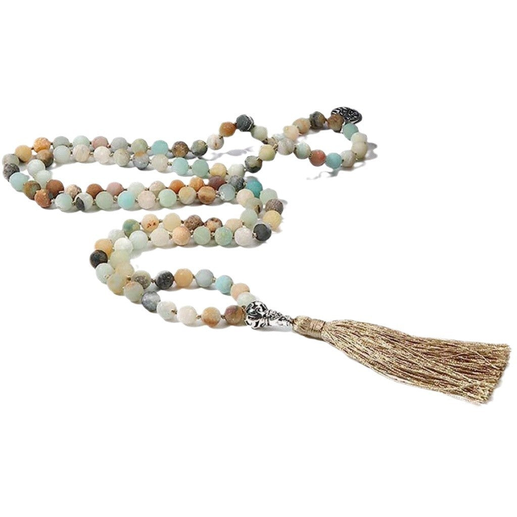 108 PCs 8mm Handmade Knotted Beaded Necklace