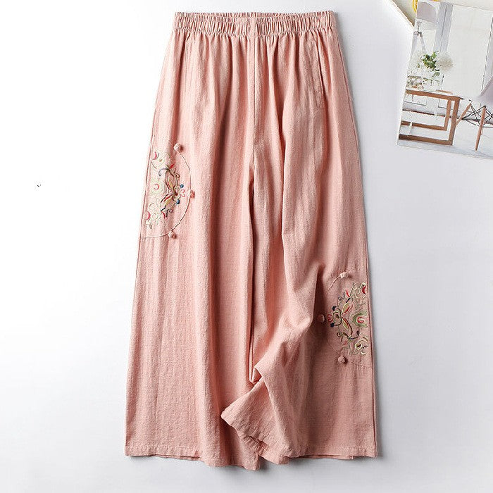 Summer Cotton Hemp Casual Pants Women's Thin Style