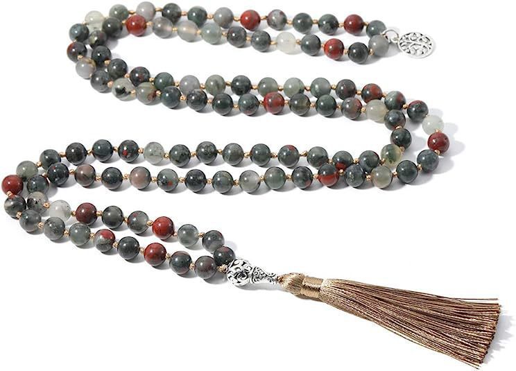 108 PCs 8mm Handmade Knotted Beaded Necklace