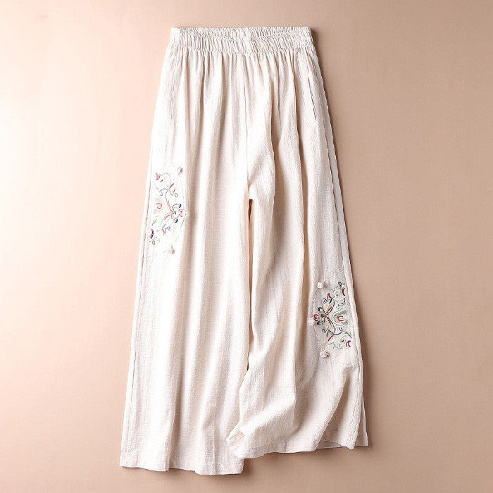 Summer Cotton Hemp Casual Pants Women's Thin Style