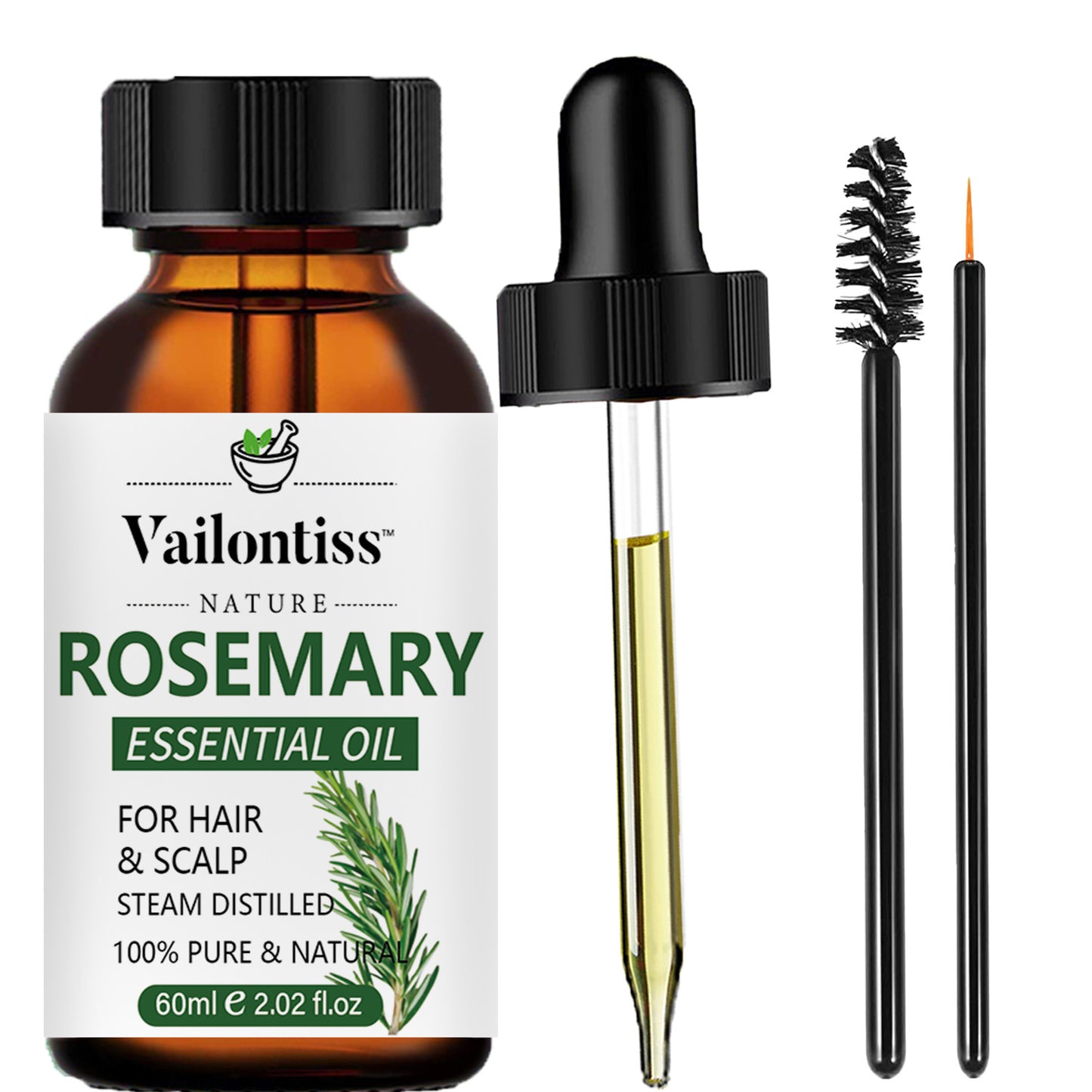 Clinical-Grade Rosemary Hair & Scalp Essential Oil (60ml) | Intense Growth & Strength Formula