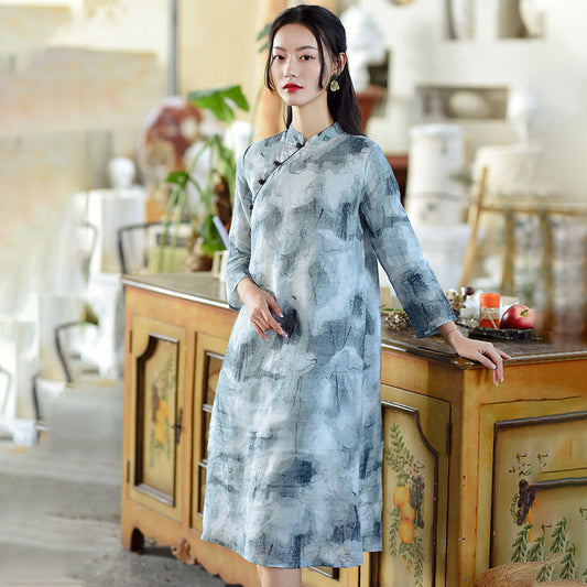 Retro Cotton And Linen Women's Spring Dress Chinese Style Cheongsam