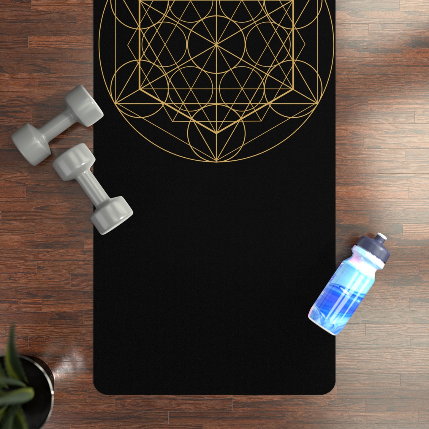 Golden Serenity Mandala Yoga Mat | Eco-Friendly Rubber & Non-Slip