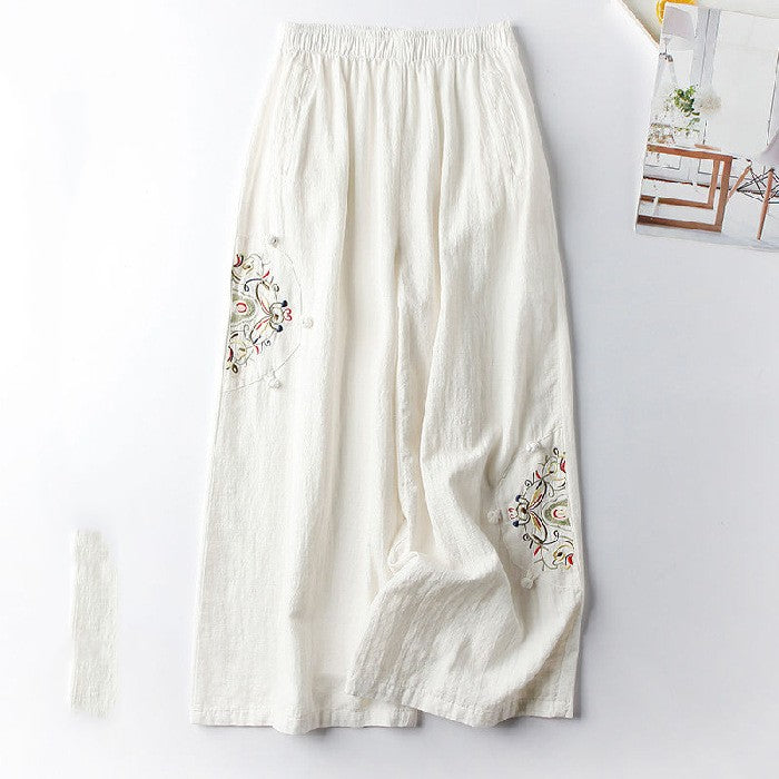 Summer Cotton Hemp Casual Pants Women's Thin Style