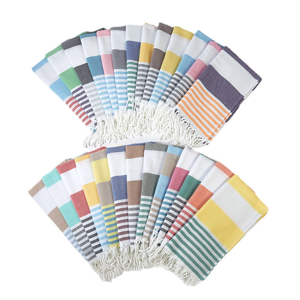 Turkish Beach Towel Cotton And Linen Stripes Quick-drying Shawl