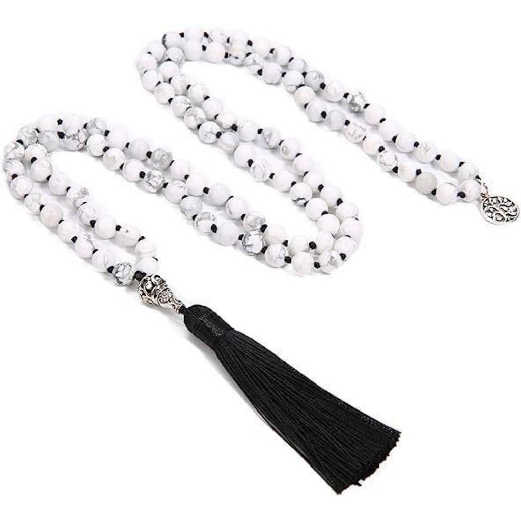 108 PCs 8mm Handmade Knotted Beaded Necklace