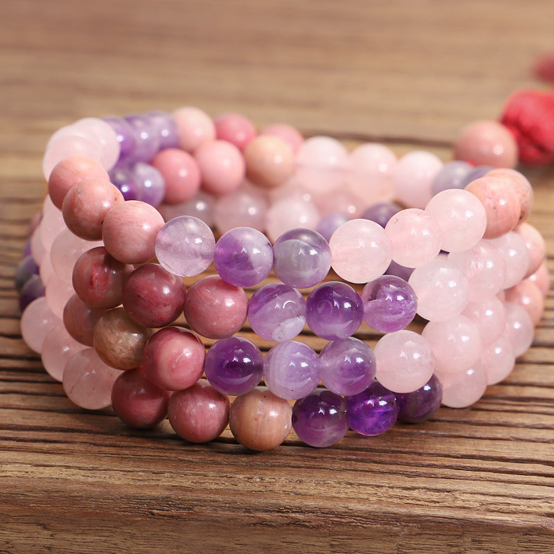 New 108 Crystal Amethyst Long Tassel Necklace