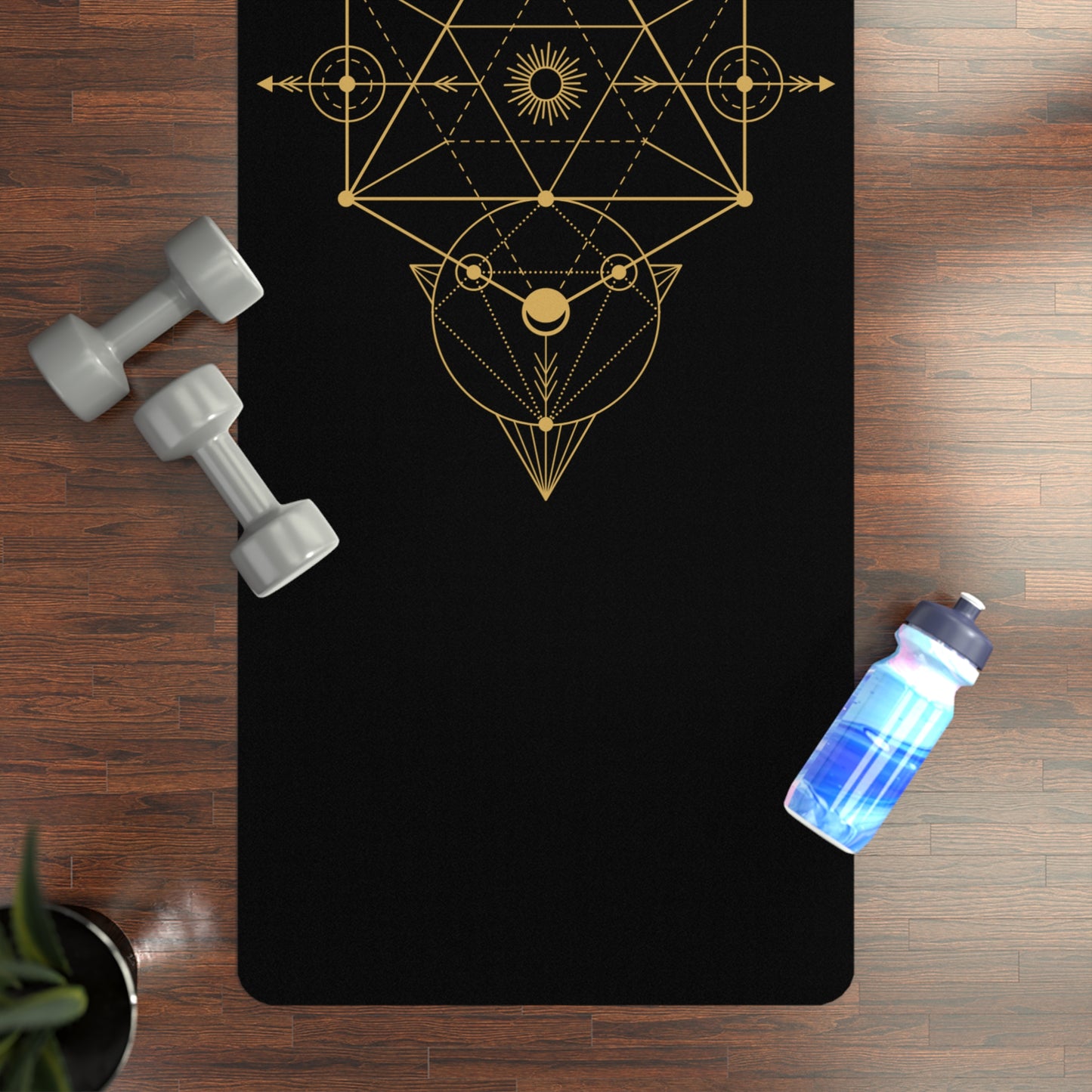 Elevate Your Flow: Premium Rubber Yoga Mat with Geometric Precision