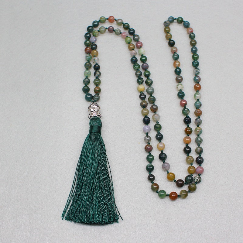 India Agate Beads 108 Beads Blessing Necklace