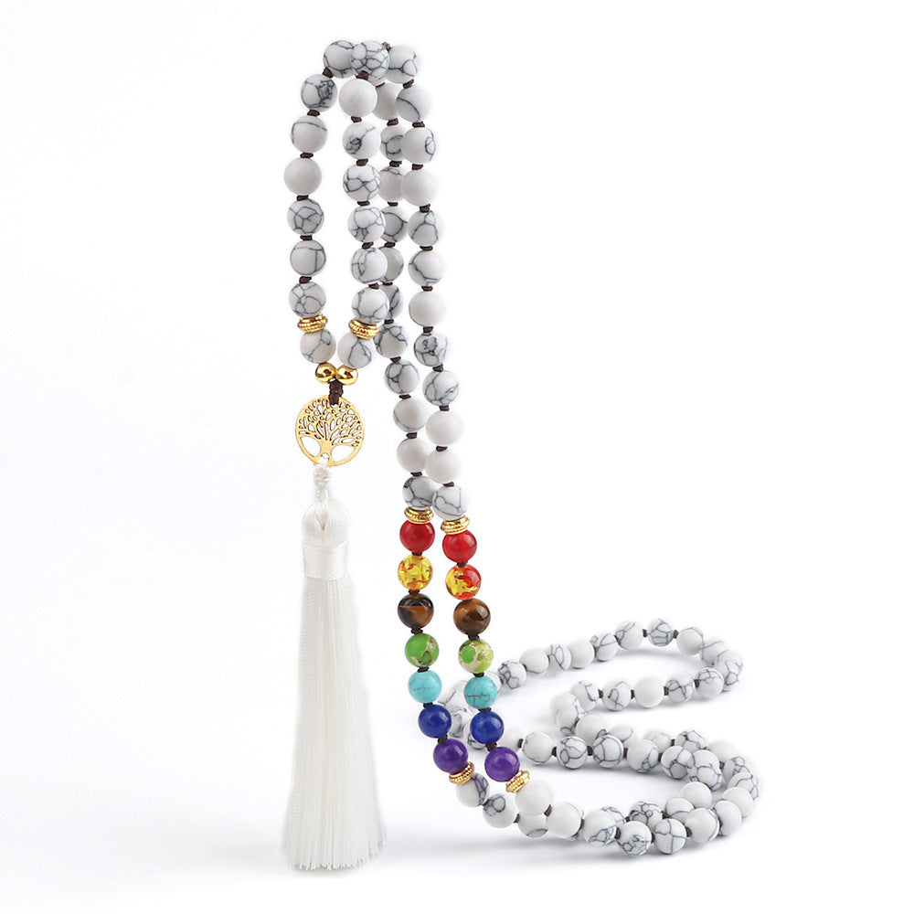 108 Obsidian Lucky Tree Tassel Pendant Carrying Strap