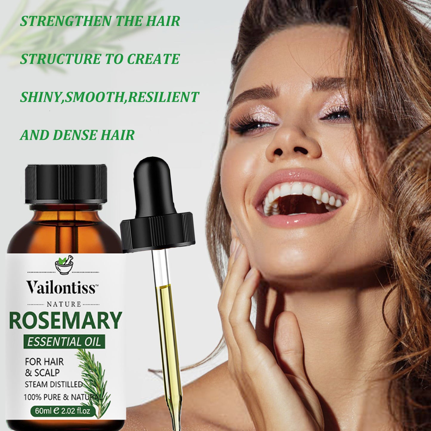 Clinical-Grade Rosemary Hair & Scalp Essential Oil (60ml) | Intense Growth & Strength Formula