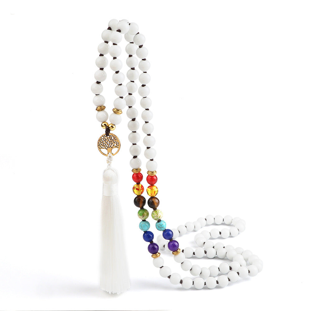 108 Obsidian Lucky Tree Tassel Pendant Carrying Strap