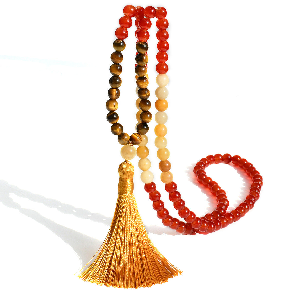 108 Natural Stone Tassels Long Necklace Women