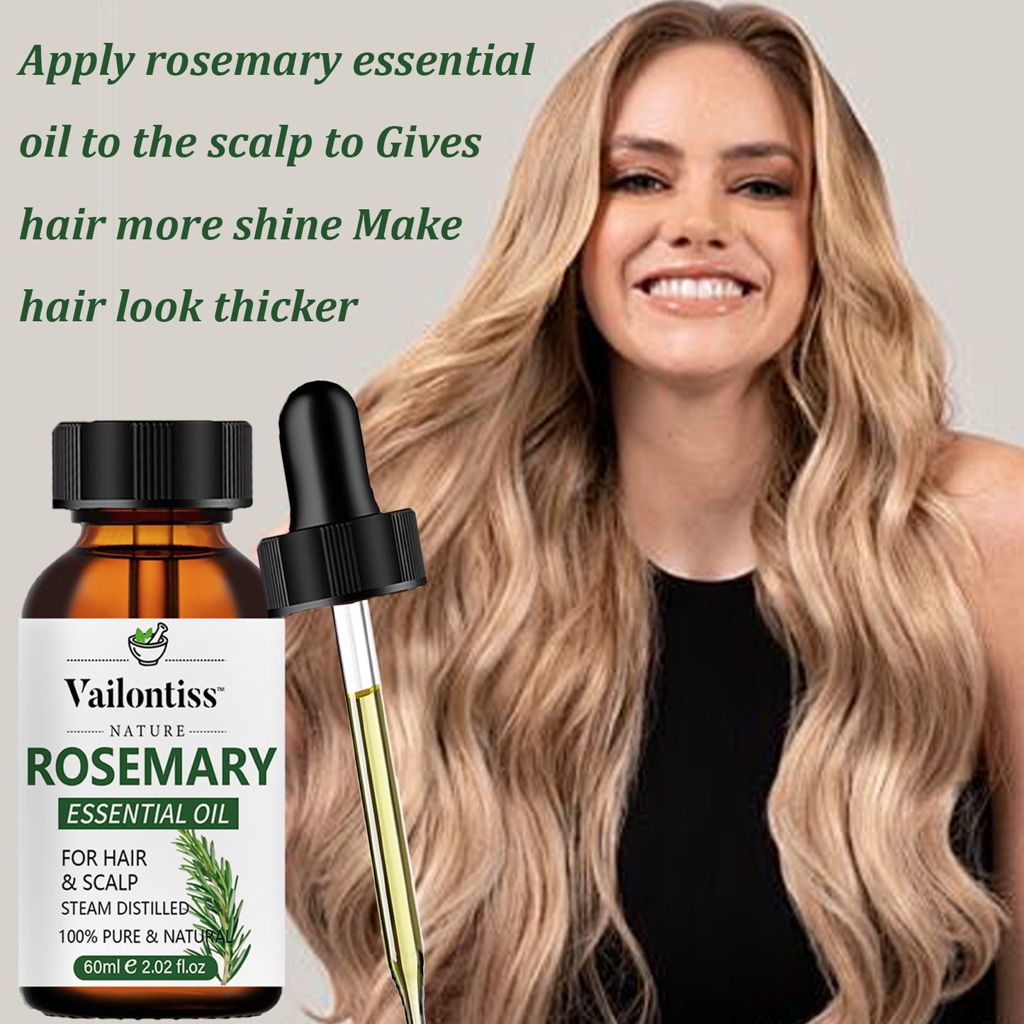 Clinical-Grade Rosemary Hair & Scalp Essential Oil (60ml) | Intense Growth & Strength Formula