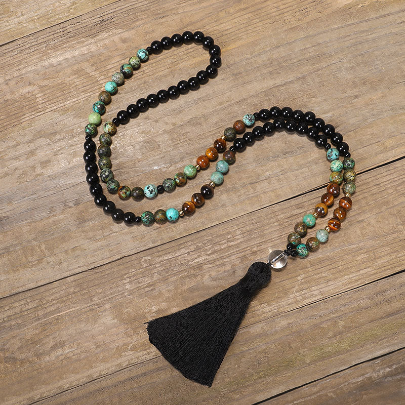 108 Natural Stone Necklace Bracelet Set